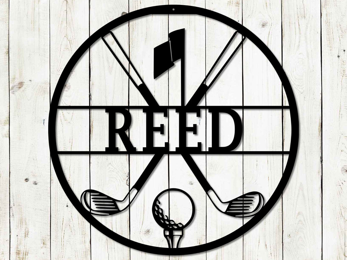 Personalized Golf Metal Sign | Custom Golf Monogram Wall Art