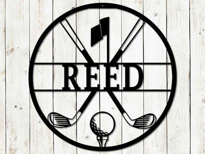 Personalized Golf Metal Sign | Custom Golf Monogram Wall Art