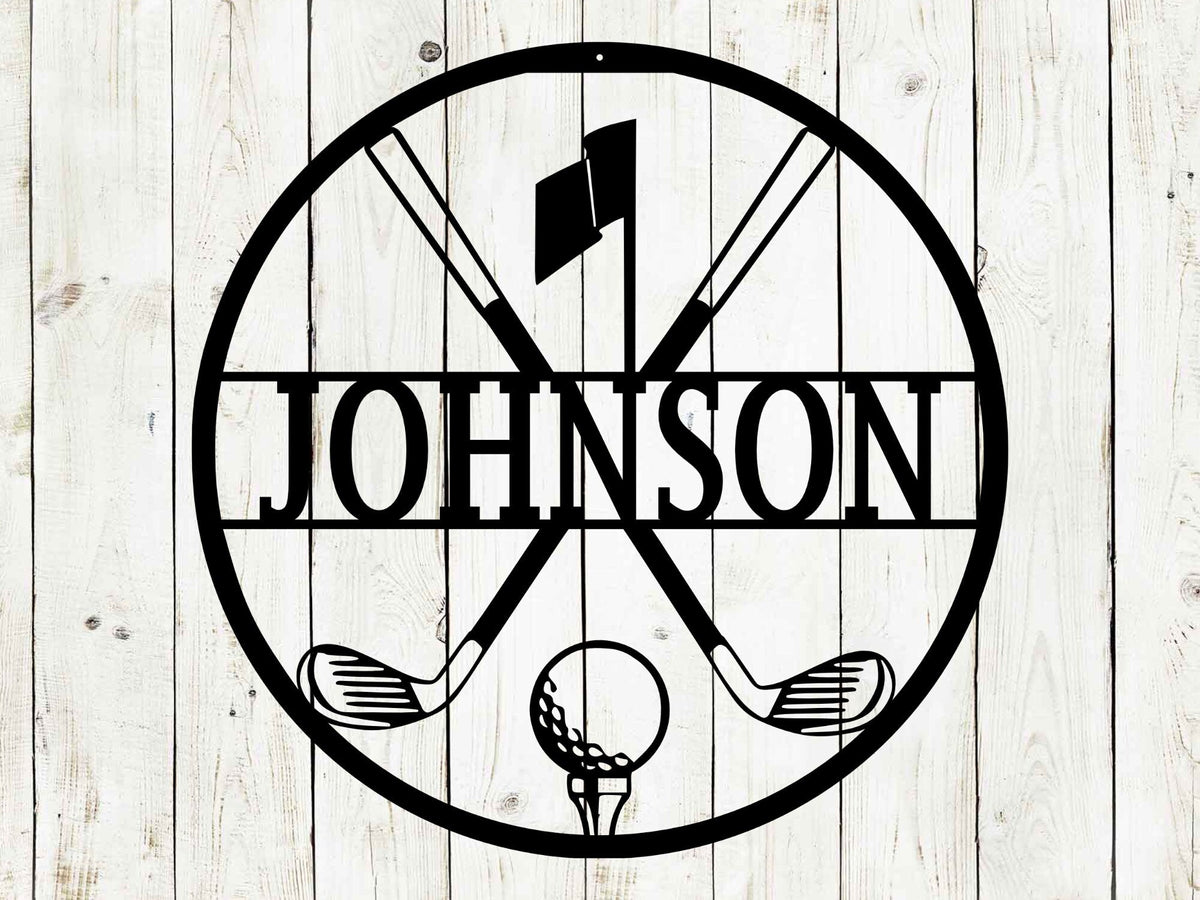 Personalized Golf Metal Sign | Custom Golf Monogram Wall Art