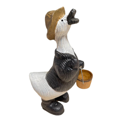 YEEYAYA Wood Duck Wood sculpture Home decor Wood statue Wood figurines room decor Hand Carved farm Animals
