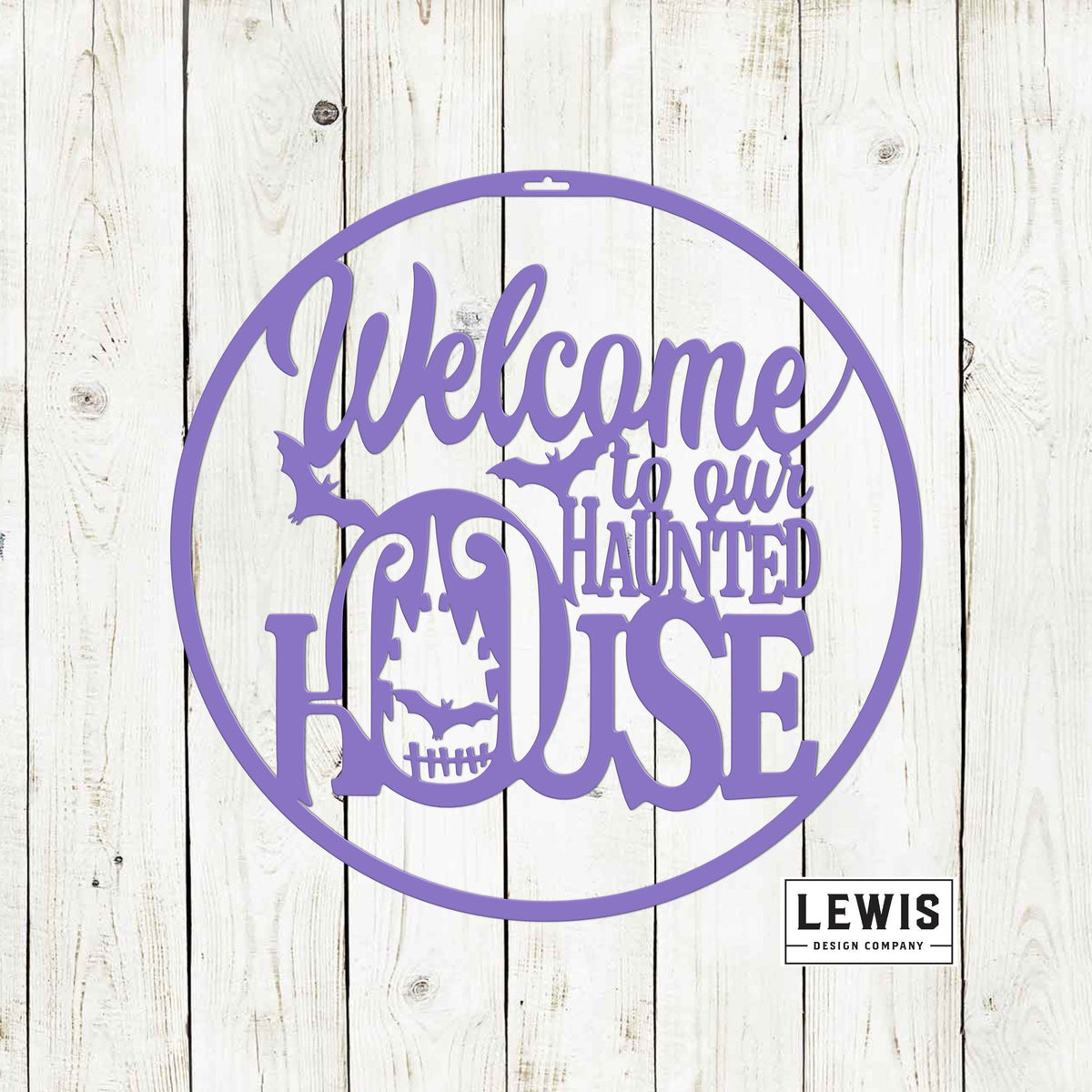 Welcome to Our Haunted House Metal Door Hanger | Halloween Decor