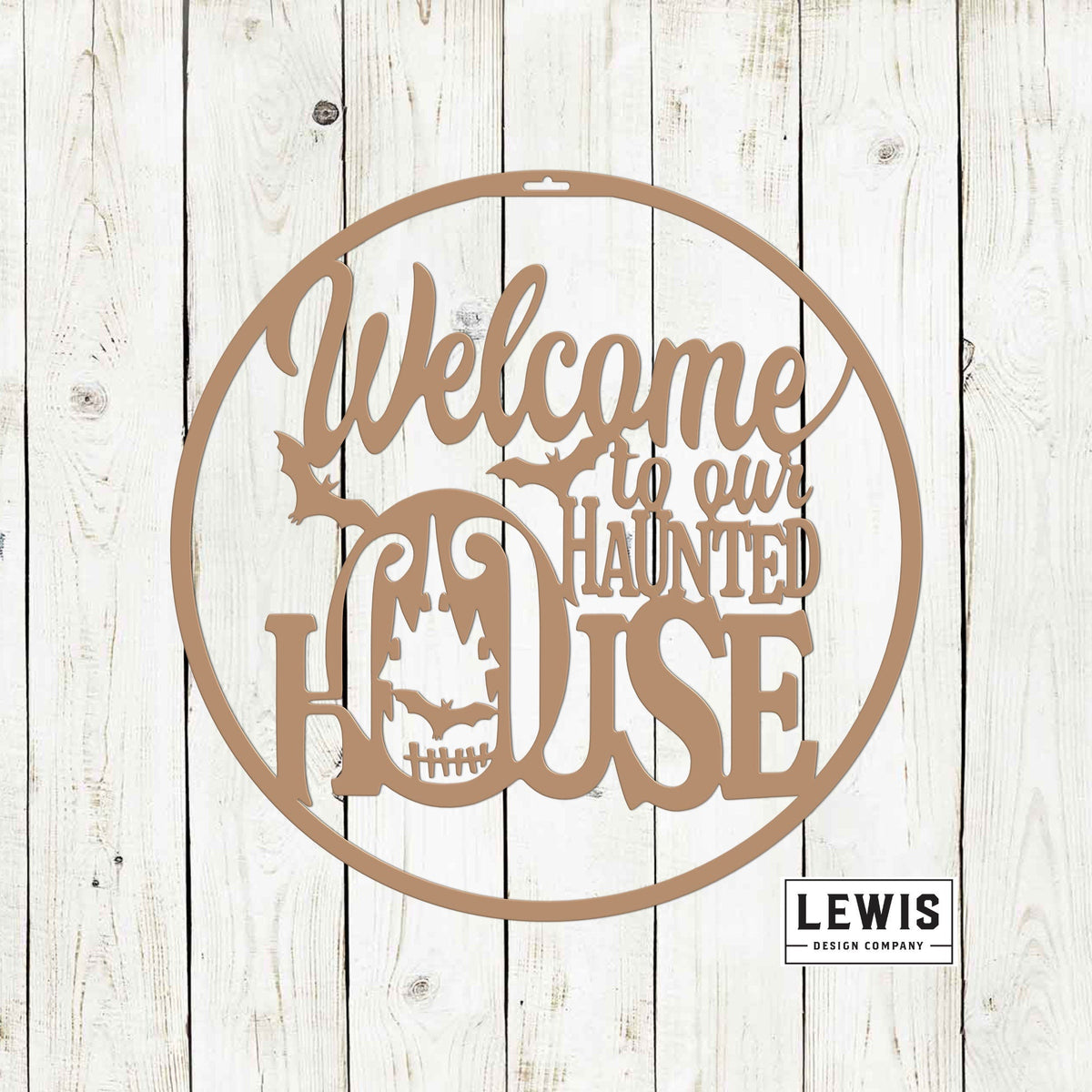 Welcome to Our Haunted House Metal Door Hanger | Halloween Decor