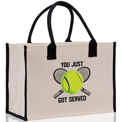 You Just Got Served Tennis Cotton Canvas Tote Bag Gift for Tennis Lover Bag Tennis Coach Gift Bag