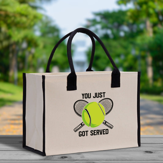 You Just Got Served Tennis Cotton Canvas Tote Bag Gift for Tennis Lover Bag Tennis Coach Gift Bag