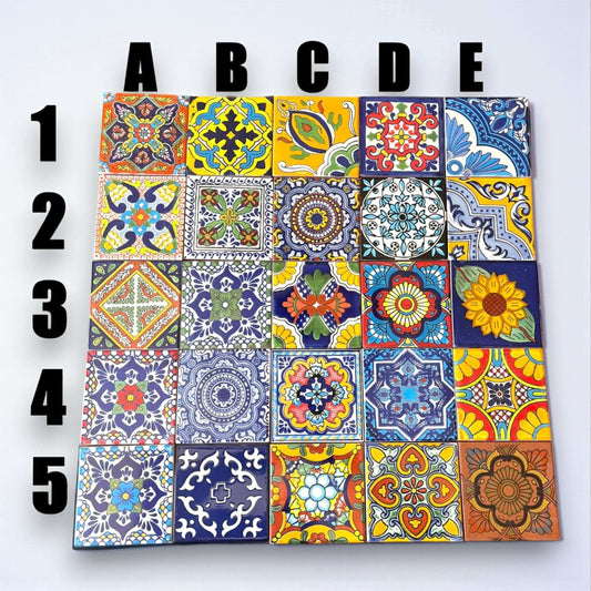 Handmade Talavera Tile Serving Tray | Mexican Wooden Tray