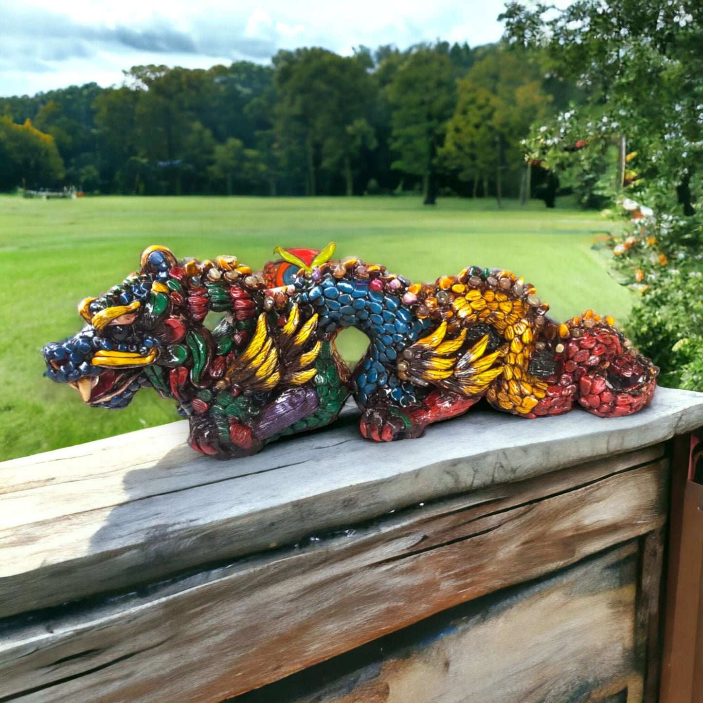 Handmade Aztec Dragon Statue | Cultural Art