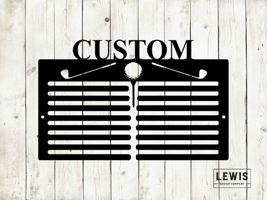 Golf Scorecard Display with Clubs | Personalized Metal Golf Decor