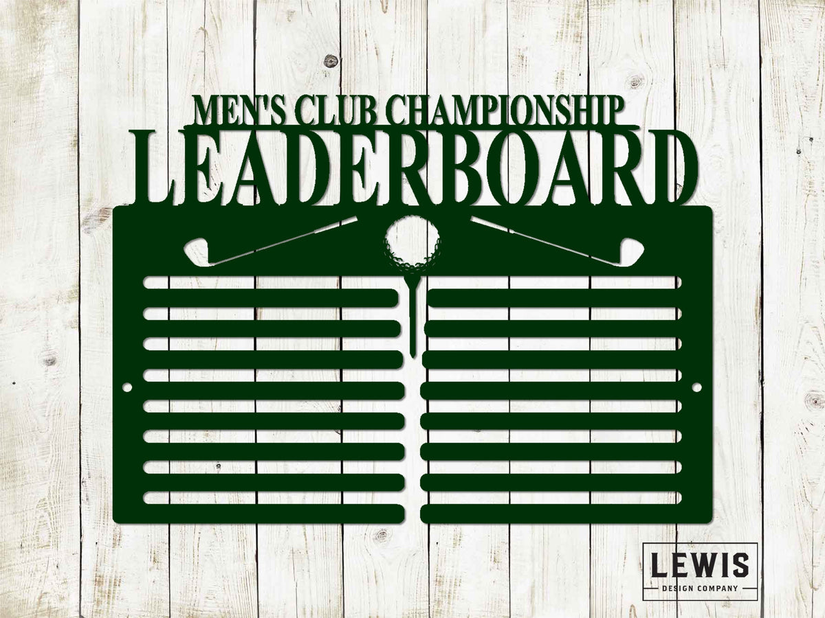 Golf Scorecard Display with Clubs | Personalized Metal Golf Decor
