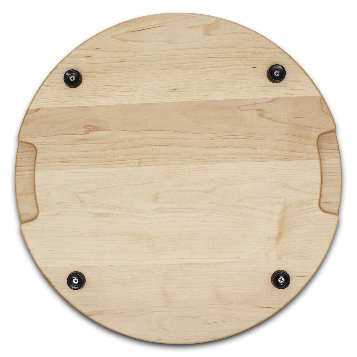 Extra Large Round Wood Cutting Board with Feet, Pocket Handles and Juice Groove, 18”x1.25 Inches Thick, Gift For Mom, 100% USA Made