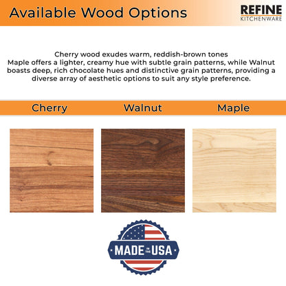 Large Cherry Wood Cutting Board With Juice Groove 18 x 12 Inches, Cherry Charcuterie Board, Cherry Cheese Board, Father's Day, 100% USA Made
