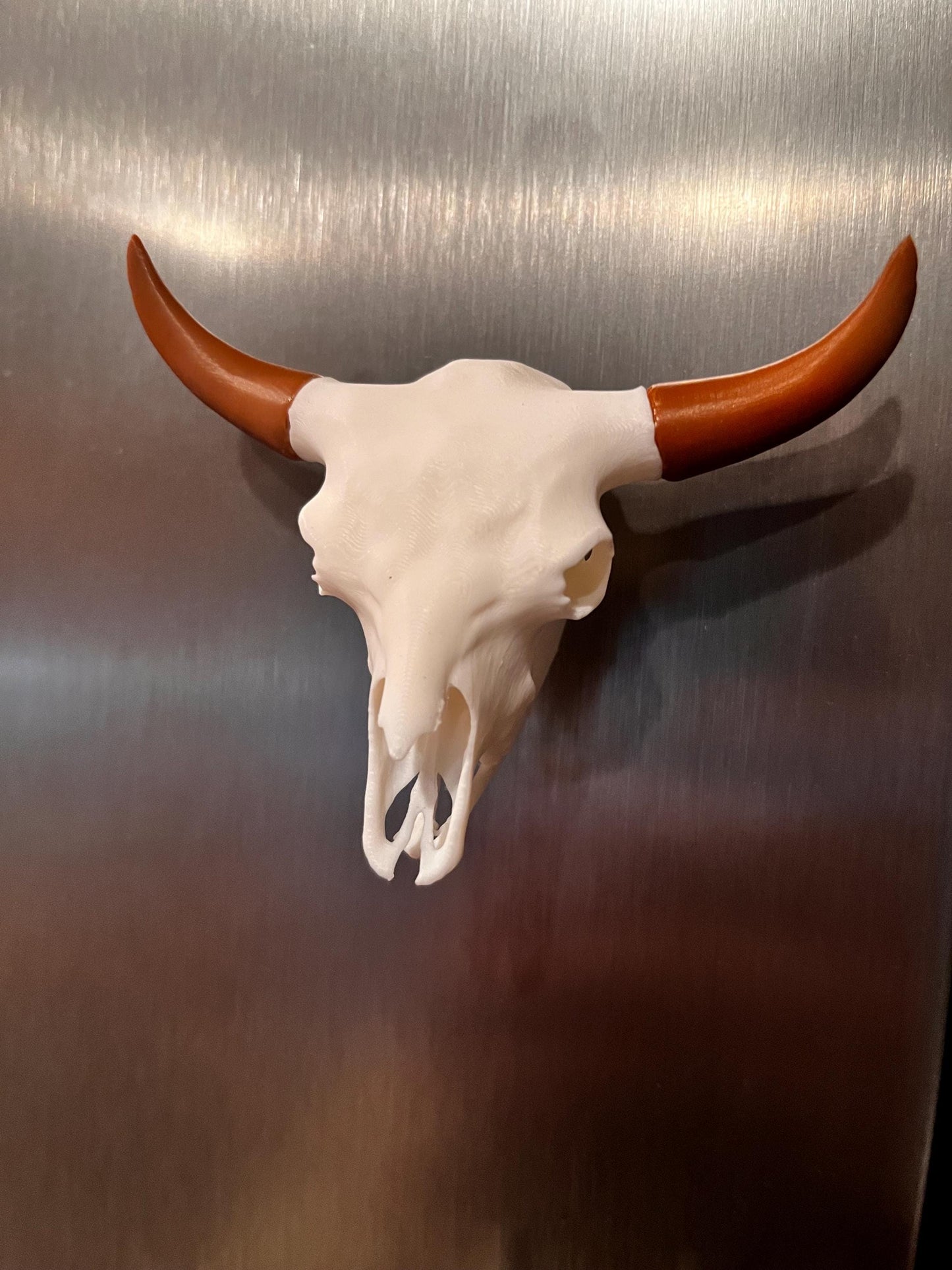 Bison Skull Fridge Magnet (3D Printed PLA Plastic)