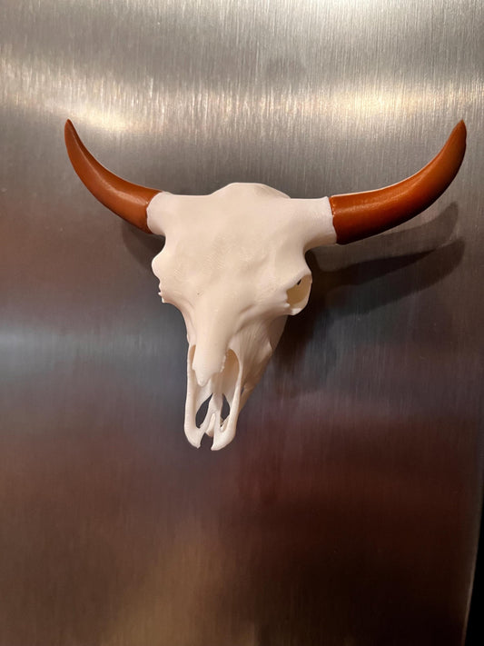 Bison Skull Fridge Magnet (3D Printed PLA Plastic)