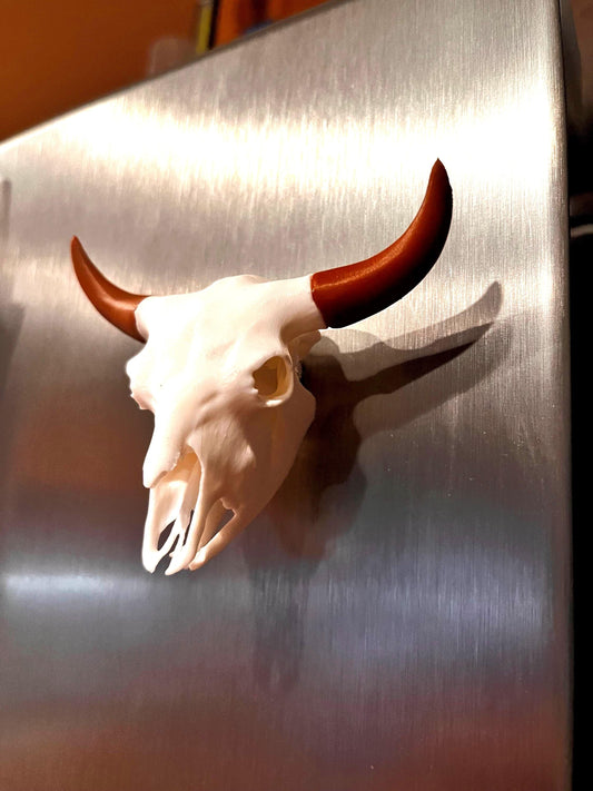 Bison Skull Fridge Magnet (3D Printed PLA Plastic)