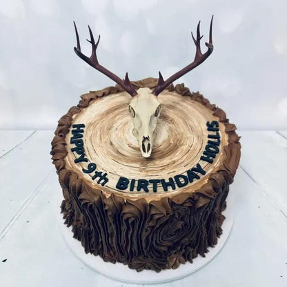 Hand Painted 3D Printed Deer Skull: Acrylic Enamel Decor