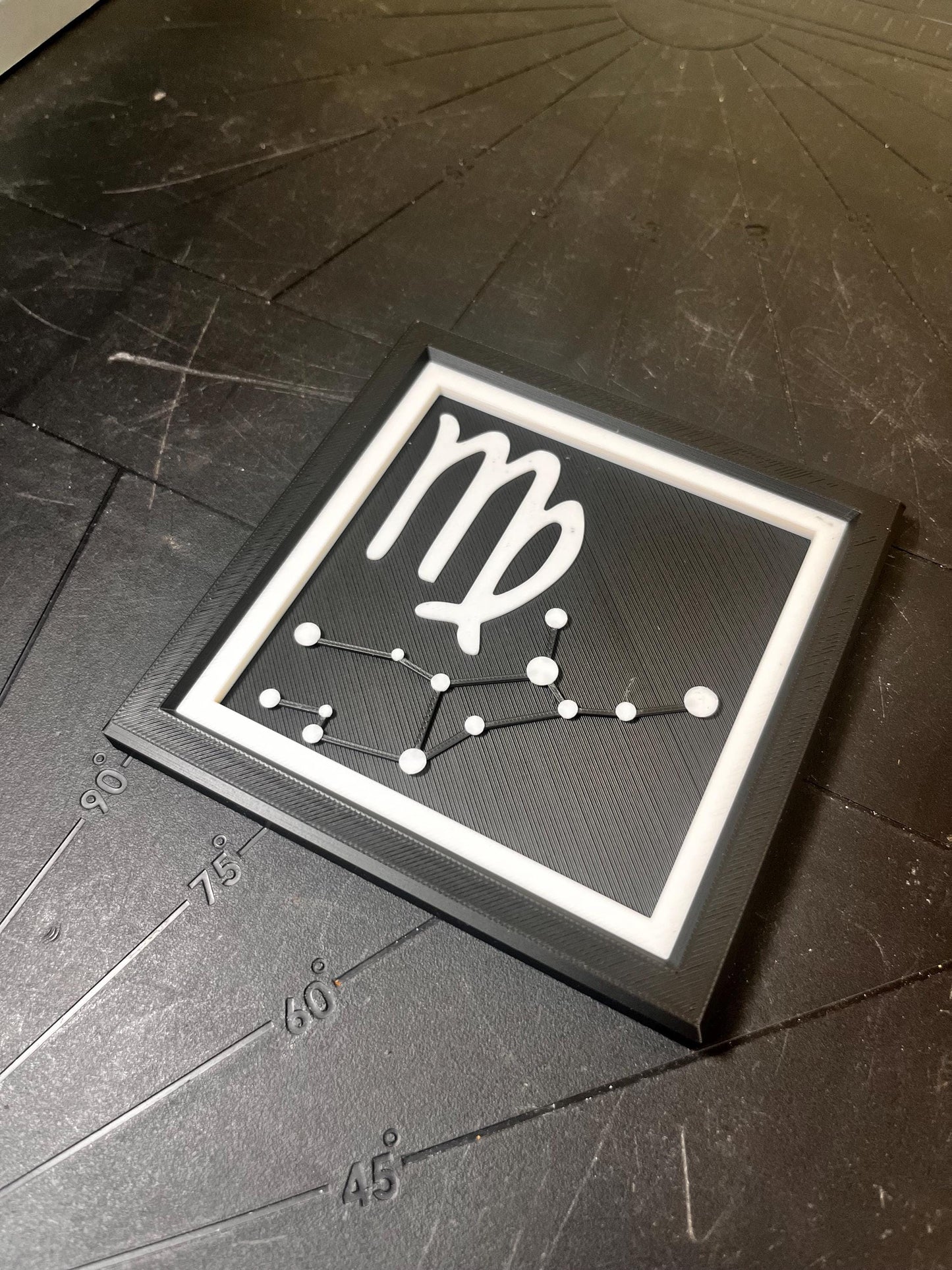 Virgo Constellation Wall Art - 3D Printed Zodiac Symbol Relief Decor