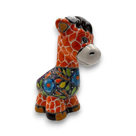 Small Talavera Giraffe Planter | Hand-Painted Succulent Statue