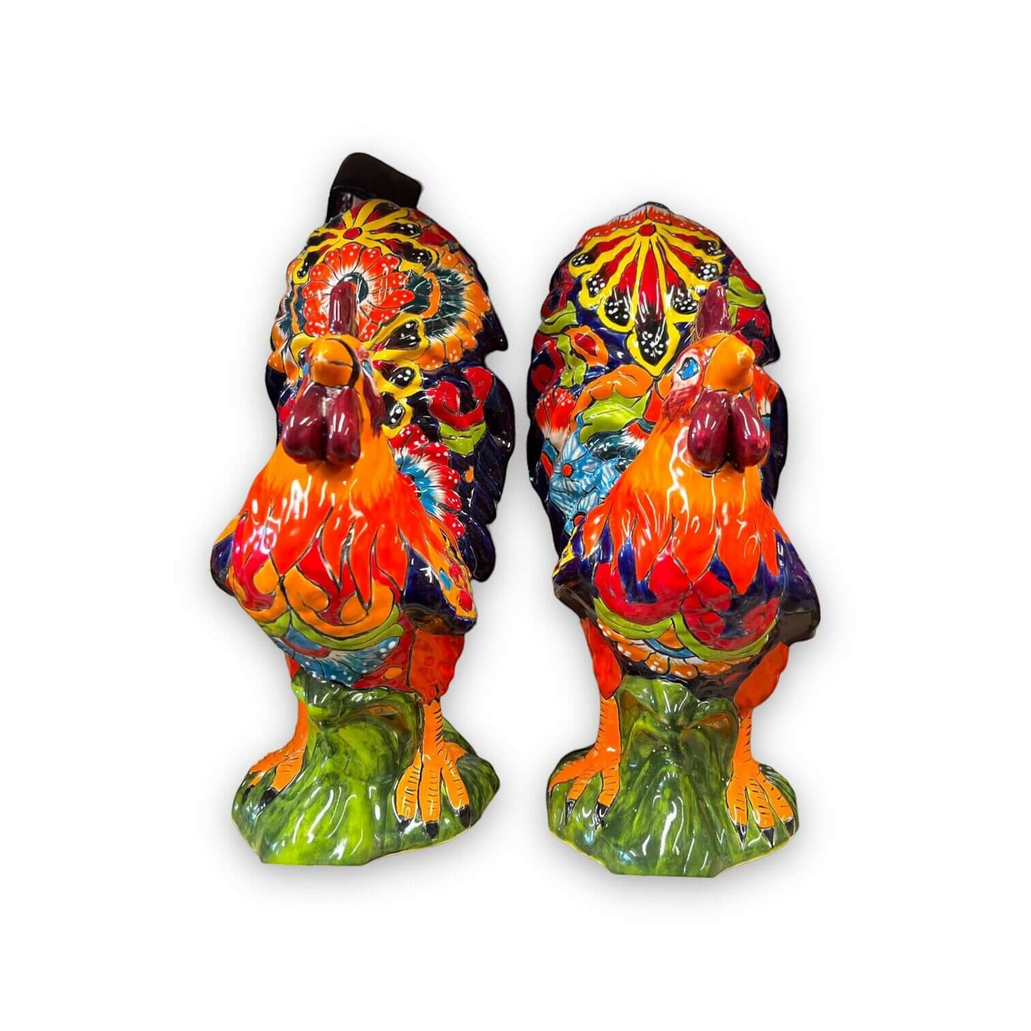 Large Talavera Rooster Statue | Hand-Painted Ceramic Decor
