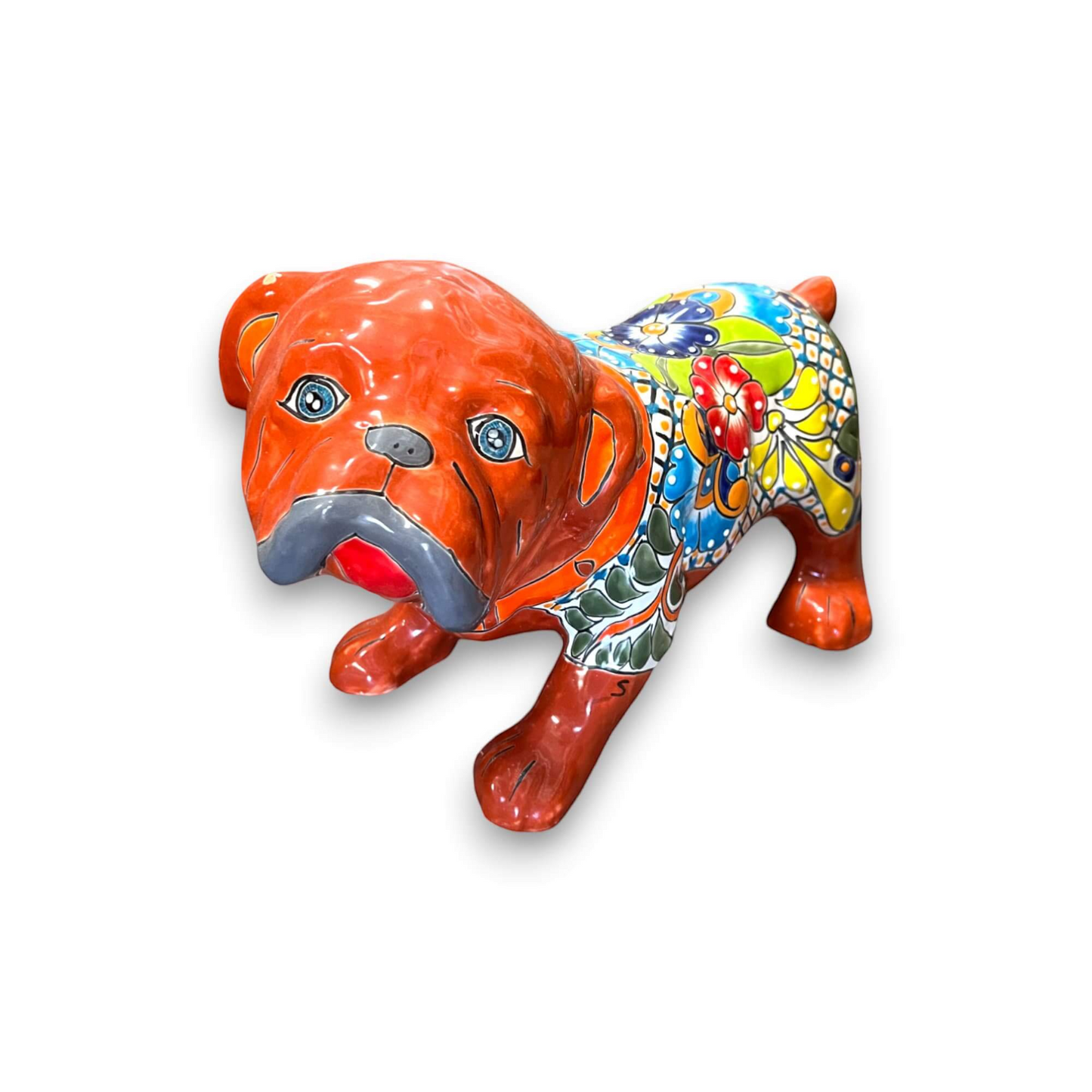 Medium Handmade Talavera Dog Statue | Hand-Painted Animal Artwork