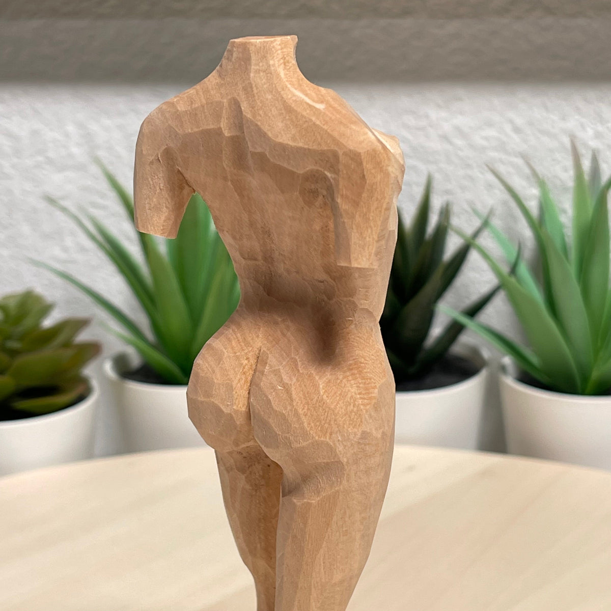 YEEYAYA 6”Statue of Venus body Wood sculpture woodcarving Hand Carved Wood Wooden astronaut Figurine  home Decor Room decor