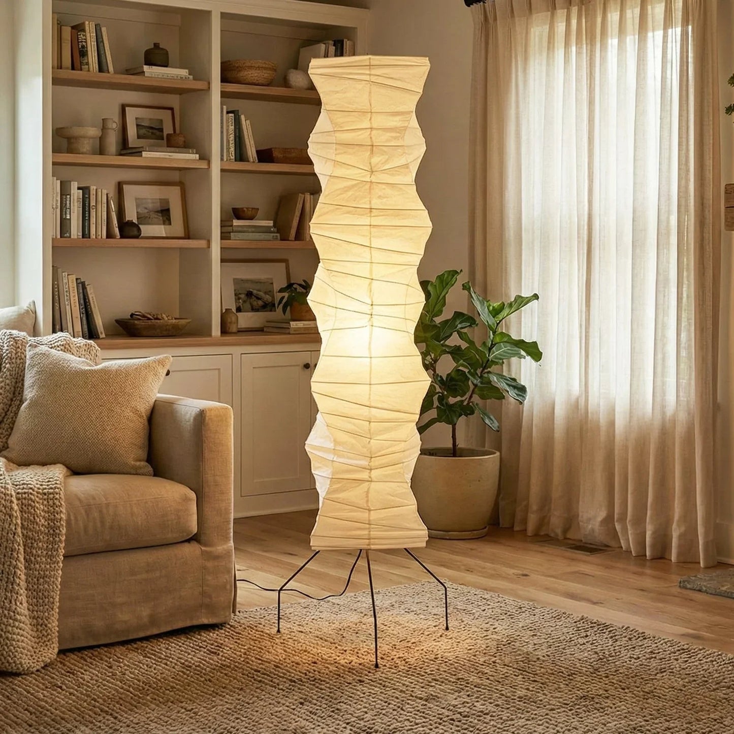 Akari Irregularly Twisted UF4-33N Floor Lamp