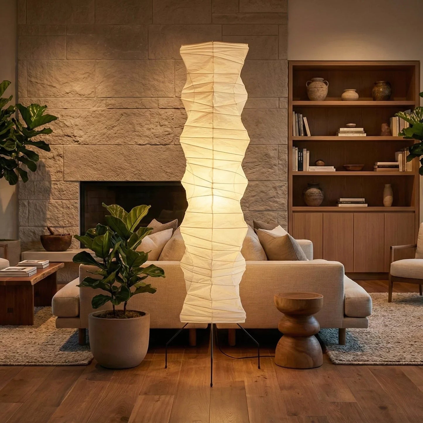 Akari Irregularly Twisted UF4-33N Floor Lamp