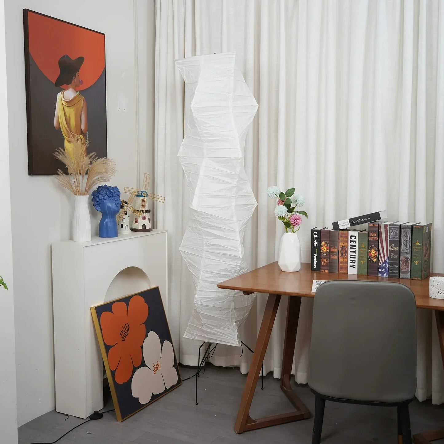 Akari Irregularly Twisted UF4-33N Floor Lamp