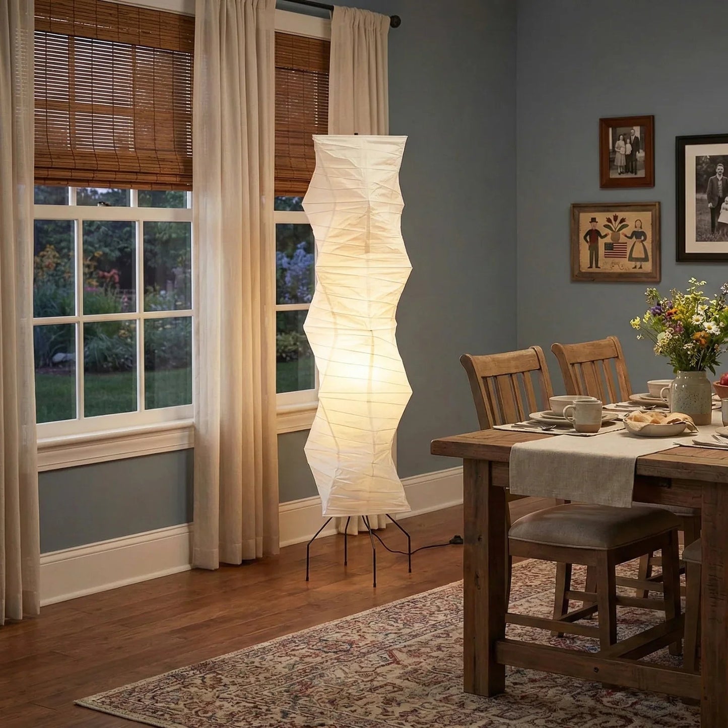 Akari Irregularly Twisted UF4-33N Floor Lamp