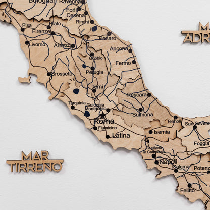 Wooden Map of Italy – Gold