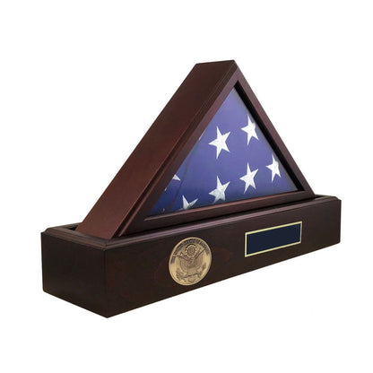 Flag and Personalized Pedestal Display Case - for 3x5 Capitol Flag.