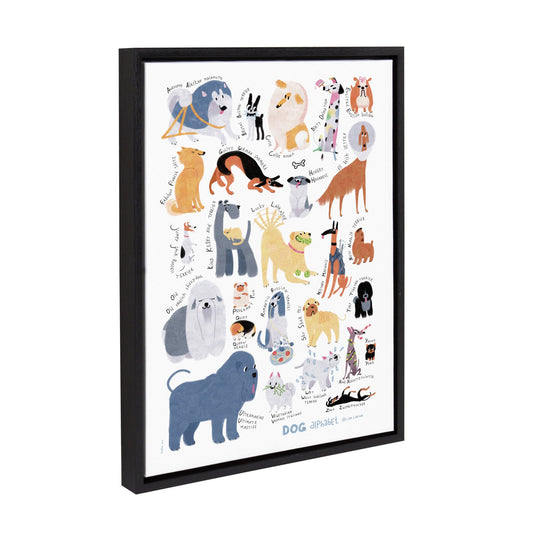 Sylvie Dog Alphabet Framed Canvas by Lida Larina