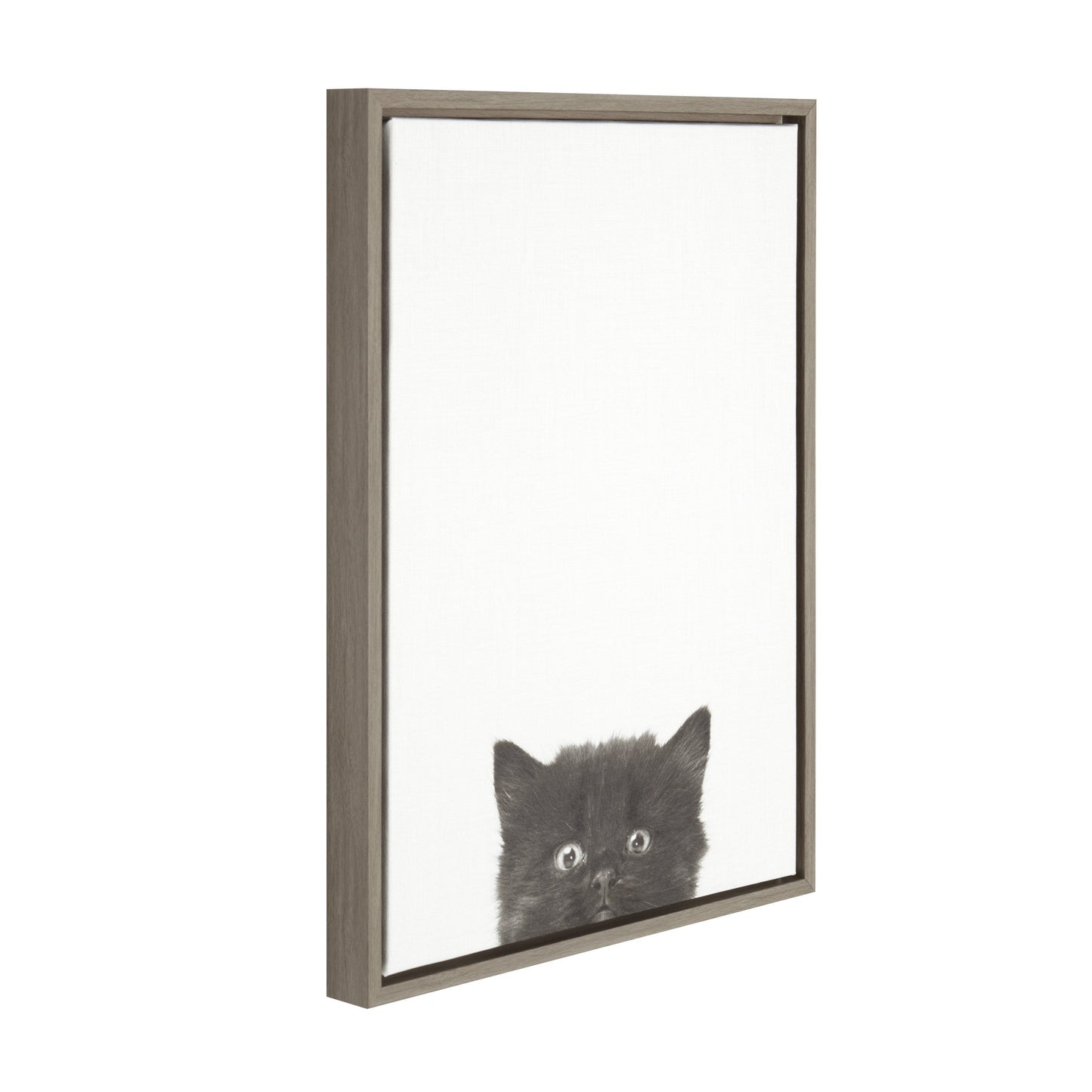 Sylvie Black Kitten Framed Canvas by Simon Te of Tai Prints