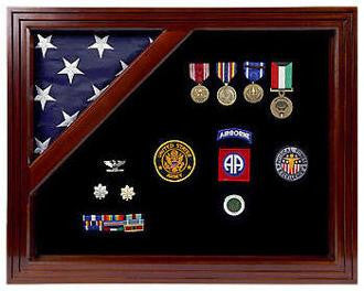 Colonial Classic Shadow Box & Flag Case - Cherry