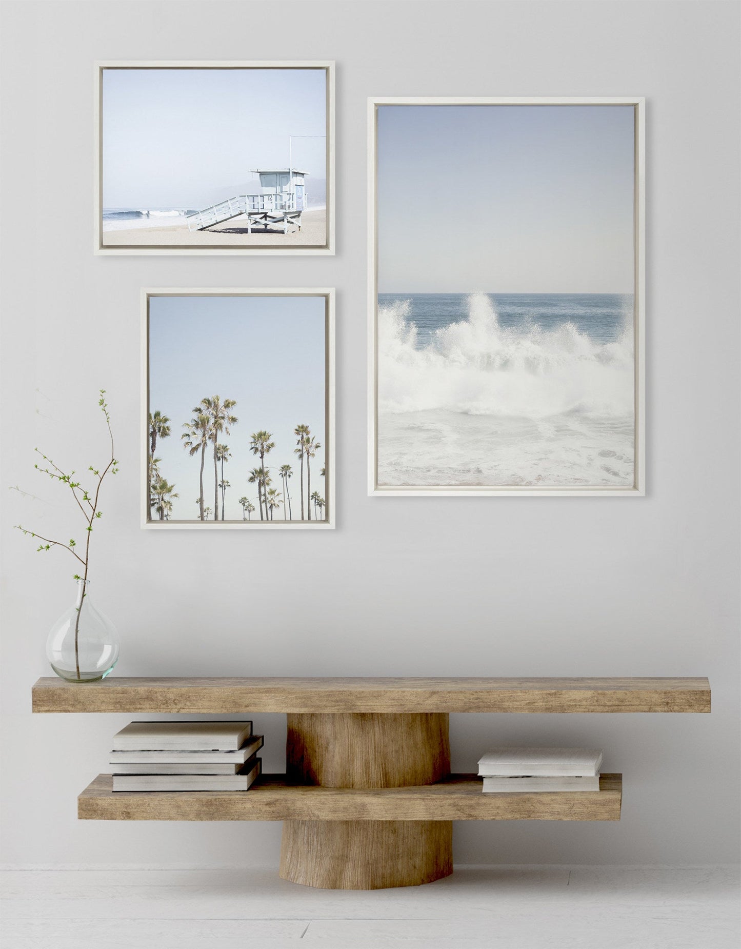 Sylvie Waves Crashing Framed Canvas Set by Caroline Mint