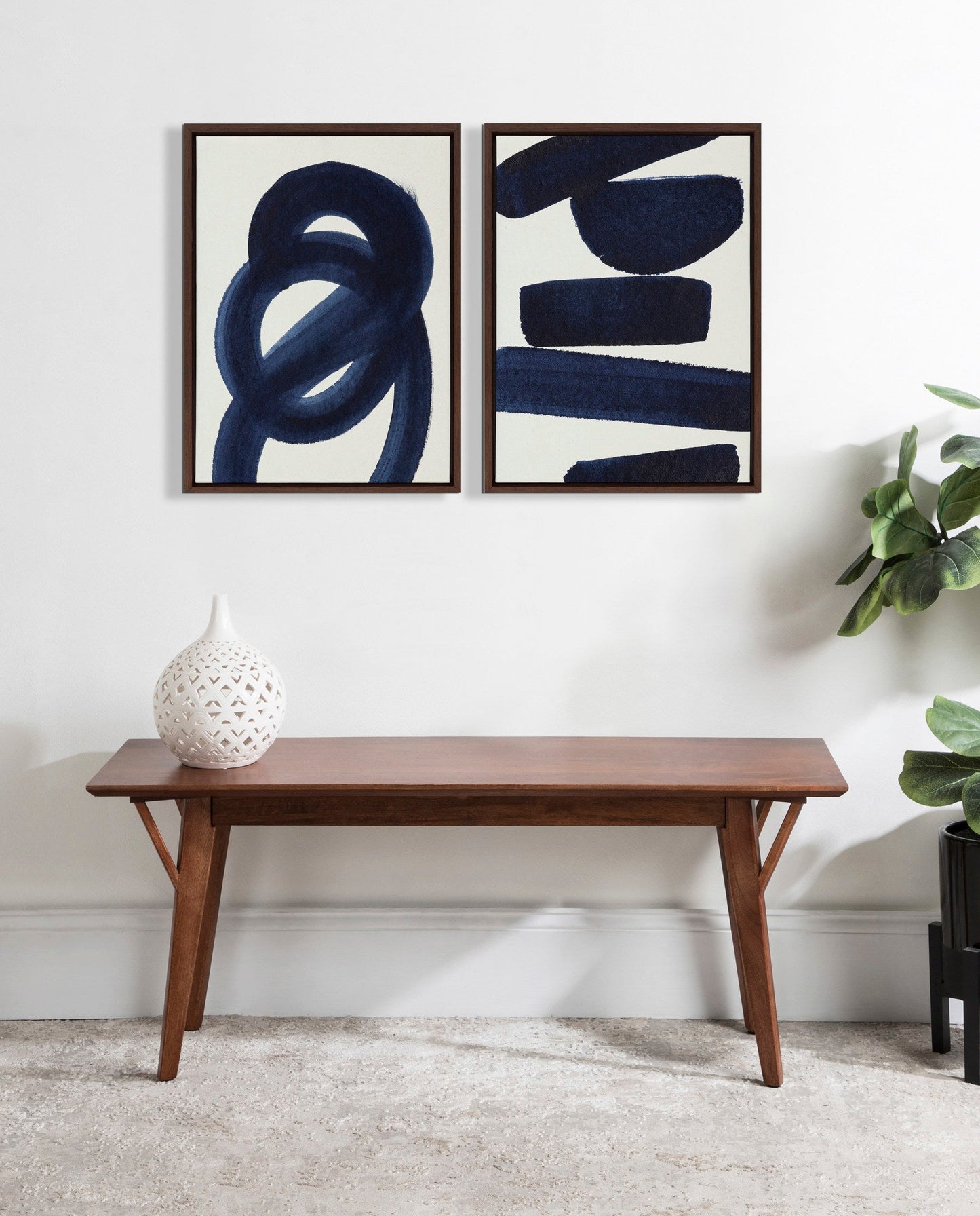 Sylvie Japandi 18 Framed Canvas by Rocket Jack