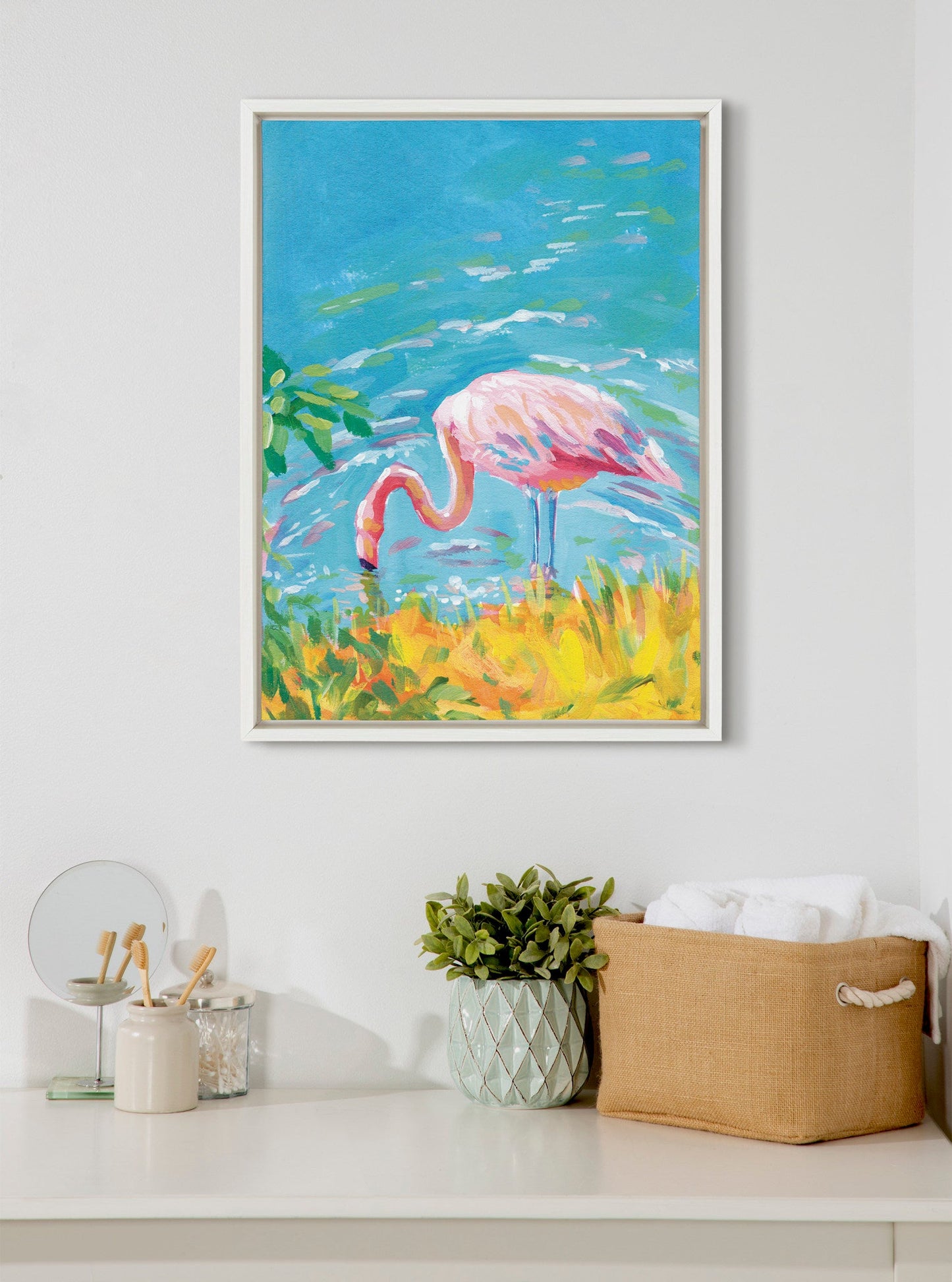 Sylvie Summer Sip Framed Canvas by Rachel Christopoulos