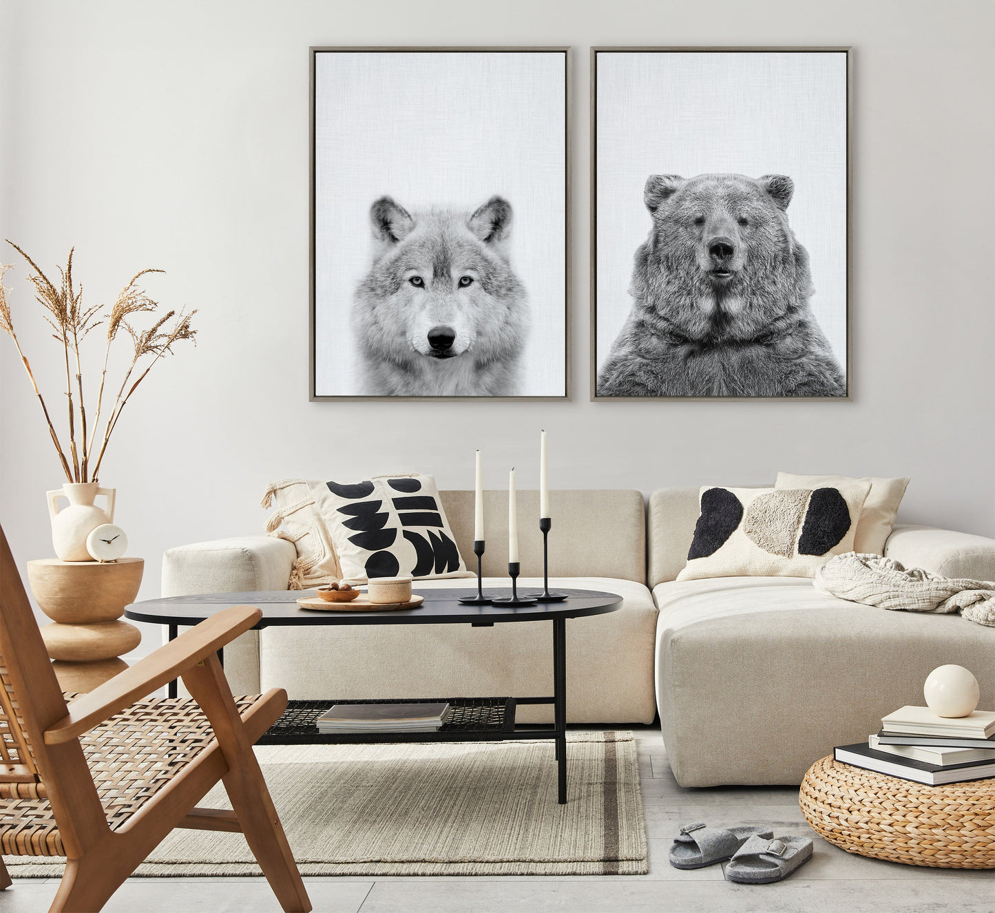 Sylvie Wolf Framed Canvas by Simon Te Tai