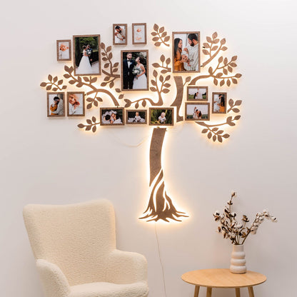 Wooden Led Family Tree - Starlight