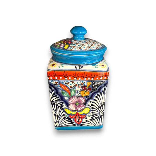 Set of 3 Light Blue Talavera Canister Set | Mexican Pottery from