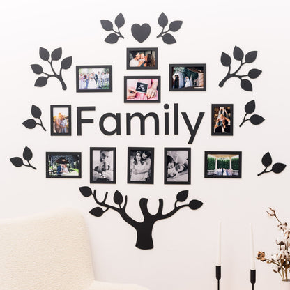 Wooden Led Family Tree - Black Ember