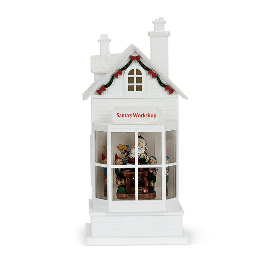 Lit Musical Store Scene Lantern Santa’s Workshop