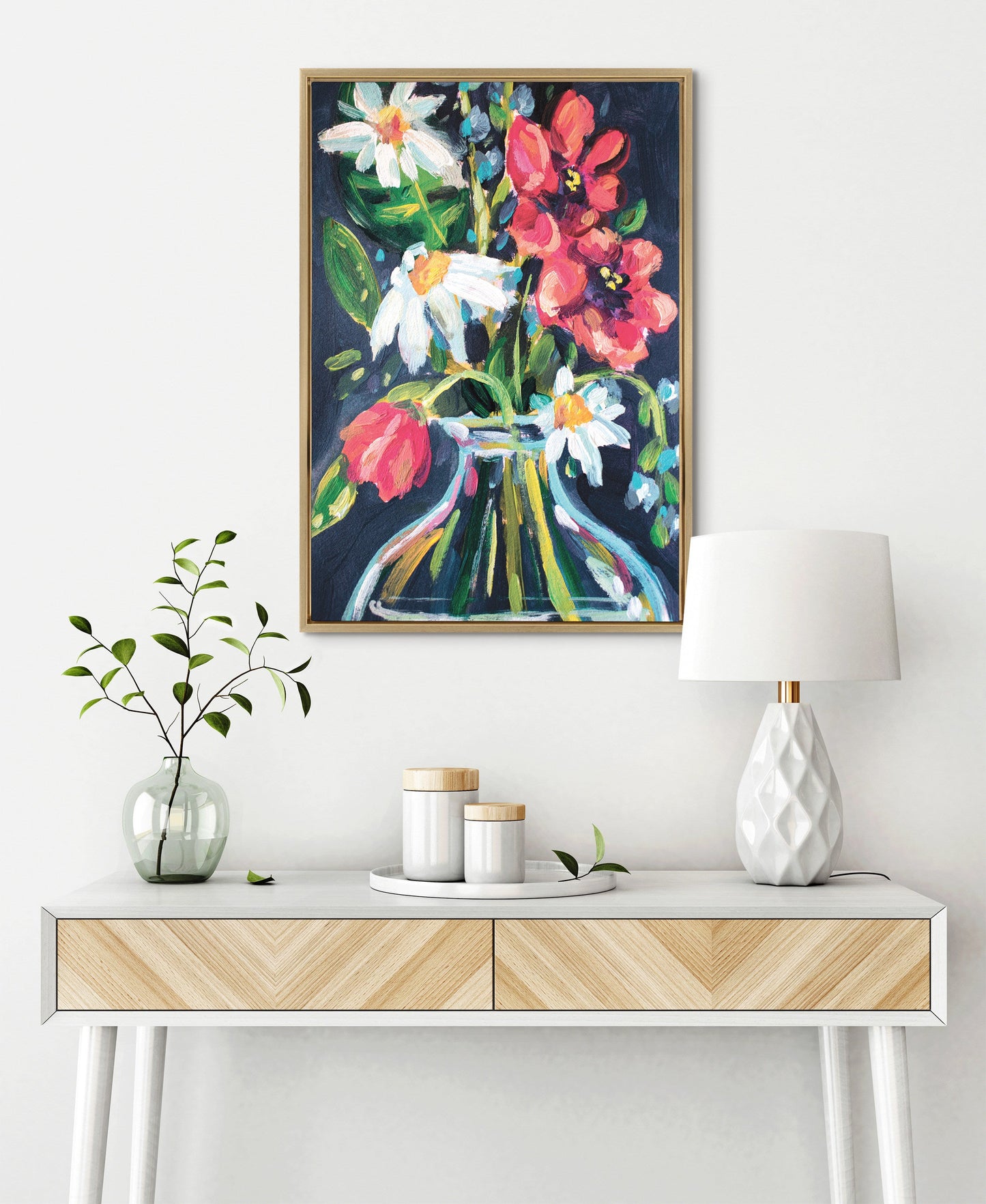 Sylvie Romantic Silhouettes Framed Canvas by Rachel Christopoulos