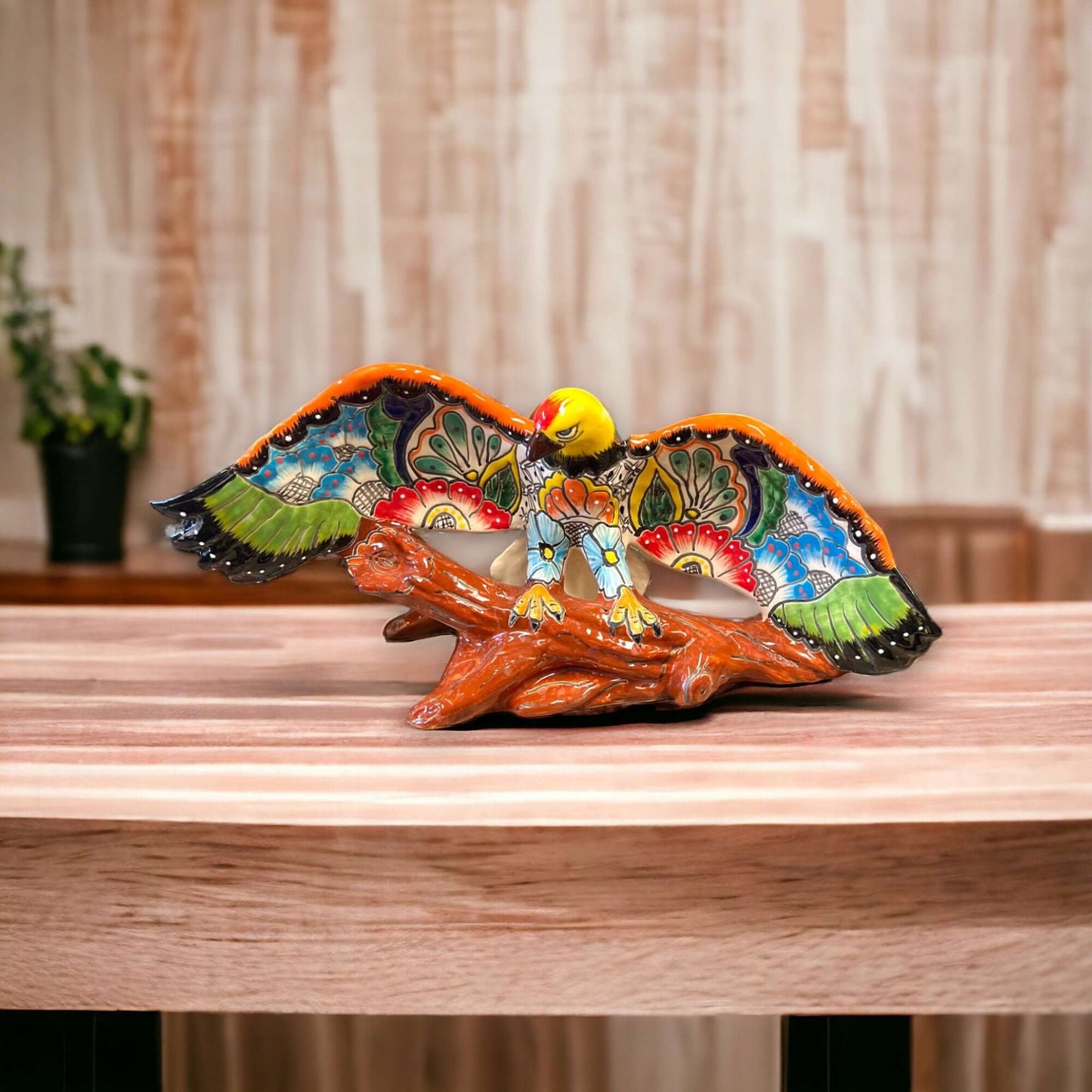 Majestic Talavera Eagle Figurine | Handmade Mexican Art