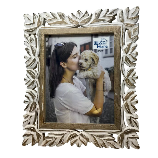 Malaga Hand-Carved Wood Photo Frame with Fold Out Stand