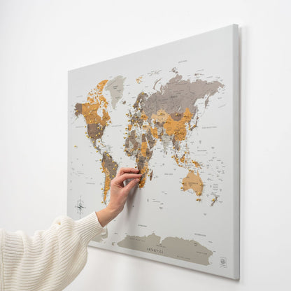 World Map on Canvas - Desert