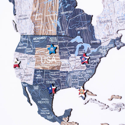 2D Wooden World Map Mystery