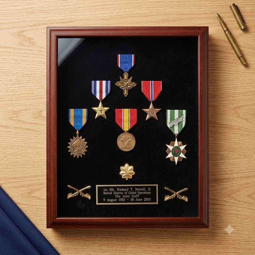 Medal Case - Wood shadow box, Shadow box to show all of your med