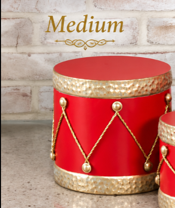 Red & Gold Drum Displayer, 3 Size Options