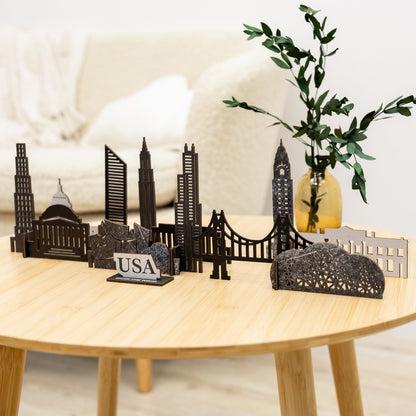Wooden Travel Decor Memory City – USA Buildings