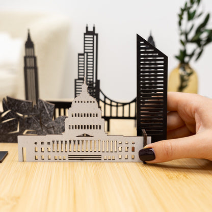 Wooden Travel Decor Memory City – USA Buildings