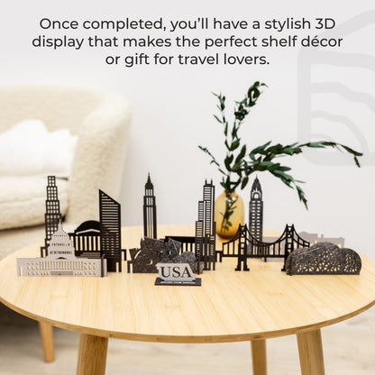 Wooden Travel Decor Memory City – USA Buildings